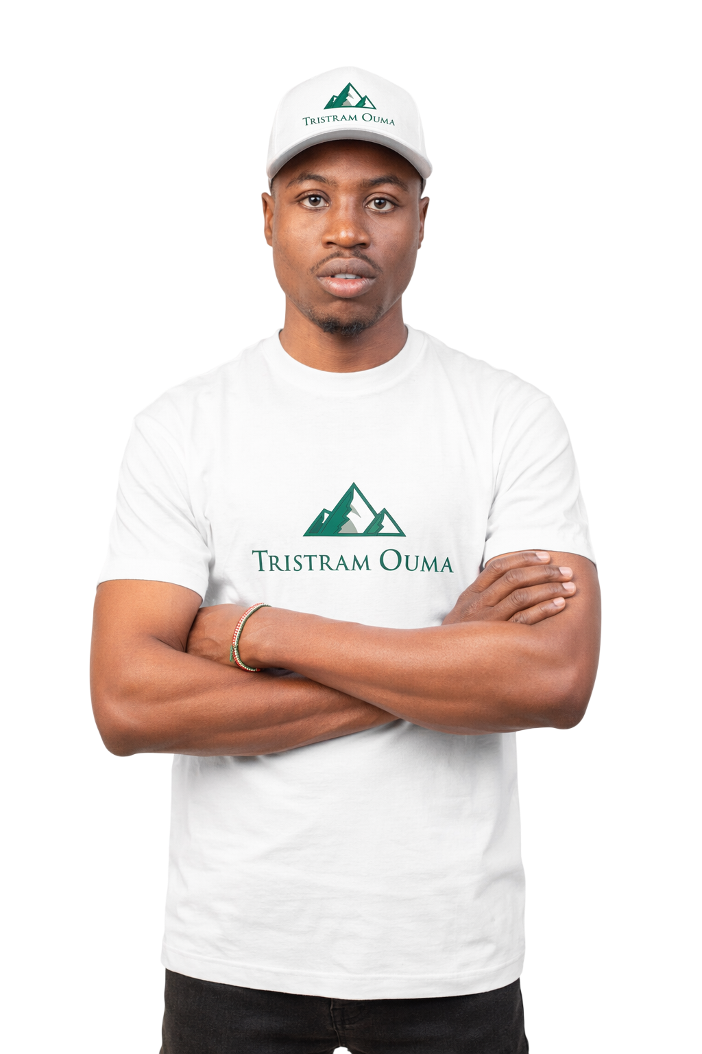 This is Tristram Ouma photo in a branded apparel logo